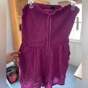 Purple M Casual Romper Coverup
